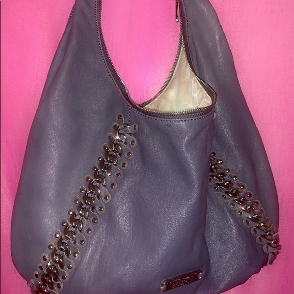 Gorgeous Michael Kors Women's Blue Studded Id Chain Large Hobo bag - Picture 3 of 15
